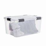 Iris ohyama boite de rangement hermétique 50l lot de 4 transparent ddat - l Iris ohyama boite de rangement hermétique 50l lot de 4 transparent ddat - l