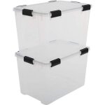 Iris ohyama boite de rangement hermétique 70l lot de 2 transparent at - ld Iris ohyama boite de rangement hermétique 70l lot de 2 transparent at - ld