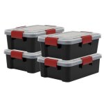 Iris ohyama boîte plastique lot de 4 10 l empilable hermétique - at - s - noir - l39 x p29 x h14 cm Iris ohyama boîte plastique lot de 4 10 l empilable hermétique - at - s - noir - l39 x p29 x h14 cm