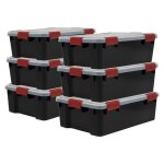 Iris ohyama boite de rangement hermétique 30l lot de 6 noir at - ls Iris ohyama boite de rangement hermétique 30l lot de 6 noir at - ls