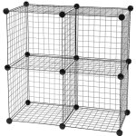Iris ohyama caisse bac coffre organisateur de rangement plastique lot de 4 wire cube - 4 noir - l35. ...