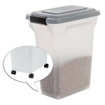 Iris ohyama boite  croquette 20l pour 75kg hermtique pelle roulettes incluses pour chien et chat - ...