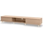 Iris ohyama meuble tv meuble tele banc tv pour ecran jusqu 65 pouces - bab - 180a - marron clair - l42. ...