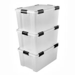 Iris ohyama rangement boite rangement plastique lot de 3 boites hermétiques de 50l at - l transparent ... Iris ohyama rangement boite rangement plastique lot de 3 boites hermétiques de 50l at - l transparent ...