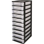 Iris ohyama tour de rangement 10 tiroirs - plastique - noir - 40 l - 355 x 26 x 82 cm