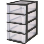 Iris ohyama tour de rangement 4 tiroirs - plastique - noir - 28 l - 355 x 26 x 49 cm