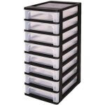 Iris ohyama tour de rangement 8 tiroirs - plastique - noir - 32 l - 355 x 26 x 655 cm