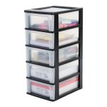 Iris ohyama tour de rangement organiseur 5 tiroirs - 7l - l35. 5 x l26 x h60. 5 cm - noir