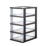 Iris ohyama tour de rangement organisateur plastique 4 tiroirs 7 l - ddoch - 2004 - noir - l35. 5 x p26 ...