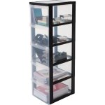 Iris ohyama tour de rangement a4 5 tiroirs de rangement bureau transparent 15l aves roues dc - 305 plastique ...