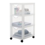 Iris ohyama tour de rangement  roulettes en plastique 3 grands tiroirs blanc dddc - 303