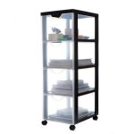 Iris ohyama tour de rangement organisateur plastique 4 tiroirs 15 l - dddc - 304 - noir - l37. 5 x p29 ...