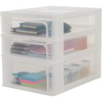 Iris ohyama tour de rangement organiseur 3 tiroirs - 2 x 4l + 1 x 7l - l35. 5 x l26 x h29. 5 cm - blanc ...