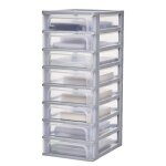 Iris ohyama tour de rangement organisateur plastique 8 tiroirs 4 l - och - 2080 - gris - l35. 5 x p26 ...