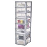 Iris ohyama tour de rangement organisateur plastique 8 tiroirs 7 l - och - 2008 - gris - l35. 5 x p26 ...