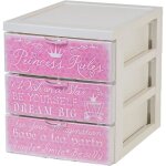 Iris ohyama armoire de rangement 3 tiroirs de 2l - avec roues - l26 x l19 x h22 cm - princesse Iris ohyama armoire de rangement 3 tiroirs de 2l - avec roues - l26 x l19 x h22 cm - princesse