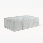 Isbel - table basse rectangulaire marbre ding�nierie blanc