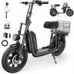 Iscooter f7 trottinette �lectriqueavec selle - 50km - 1000w - 45 km / h - panier amovible et guidon r�glable ...