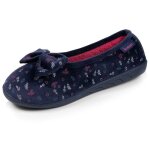 Isotoner chaussons microvelours semelle ergonomique mousse � m�moire forme marine femme