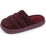 Isotoner chaussons su�dine semelle bloup xtra confort l�opard bordeaux femme
