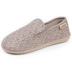 Isotoner chaussons su�dine semelle ergonomique mousse � m�moire forme l�opard beige femme