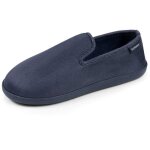 Isotoner chaussons velours semelle ergonomique mousse � m�moire forme confort usage quotidien marine ...