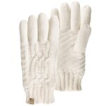 Isotoner gants en maille torsades - doubls polaire blanc femme