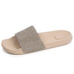 Isotoner mules claquettes semelle confortable et l�g�re sandale de plage piscine beige strass femme