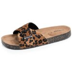 Isotoner mules claquettes � simple bride l�opard semelle int�rieur patch talon ultra confortables l�opard ...