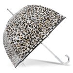 Isotoner parapluie $amz4 pvc / l�opard noir femme