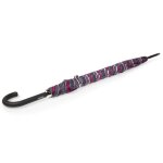 Isotoner parapluie canne ultra - dperlant solide ouverture auto / fermeture manuelle rayures canard ...