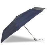 Isotoner parapluie solide ultra dperlant  ouverture / fermeture automatique marine femme