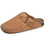 Isotoner sabots semelle extra - flex l�g�re patch talon ultra confort camel clous femme