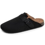 Isotoner sabots semelle extra - flex l�g�re patch talon ultra confort noir paillet� femme