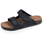 Isotoner sandales � doubles bride scratch semelle int�rieur patch talon ultra confortables noir homme ...