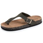 Isotoner sandales � simple bride tong kaki semelle int�rieur patch talon ultra confortables kaki femme ...