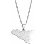 Italie sicile carte pendentif colliers - hip hop charme colliers amiti� patriotique bijoux - avec noms ...