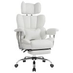 Iwmh chaise de bureau en cuir à dossier grand fauteuil avec repose - pieds accoudoirs allongés et appui ... Iwmh chaise de bureau en cuir à dossier grand fauteuil avec repose - pieds accoudoirs allongés et appui ...