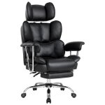 Iwmh chaise de bureau en cuir à dossier grand fauteuil avec repose - pieds accoudoirs allongés et appui ... Iwmh chaise de bureau en cuir à dossier grand fauteuil avec repose - pieds accoudoirs allongés et appui ...