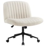 Iwmh chaise de bureau sans accoudoirs chaise de coiffeuse pivotante avec roulettes fauteuil rglable ...