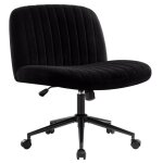 Iwmh chaise de bureau sans accoudoirs chaise de coiffeuse pivotante avec roulettes fauteuil rglable ...