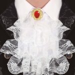 Accessoire de d�guisement - guirca - jabot dentelle blanc - gemme rouge - mixte - adulte