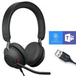 Casque filaire - jabra - evolve2 40 - usb - a - isolation de bruit - confort optimal - ms teams