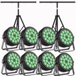 Jajaluya 270w 18 led rgbw jeux de lumi�re dj - uv lumi�re de sc�ne dmx avec 18m support * 2 - 8pcs par ...