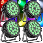 Jajaluya 270w 18 led rgbw jeux de lumi�re dj - uv lumi�re de sc�ne dmx - pack de 4 par led stroboscope ...