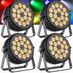Jajaluya 315w 18 led rgbw uv jeux de lumi�re dj - pack de 2 lumi�re de sc�ne dmx - par led stroboscope ...