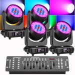 Jajaluya lumi�re de sc�ne 19x25w dmx - pack de 4 dj lyre led rgbw zoom beam wash - jeux de lumiere dj ...