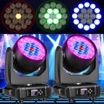Jajaluya lumi�re de sc�ne 19x25w dmx512 - pack de 2 dj lyre led rgbw zoom beam wash �cran lcd - jeux ...