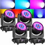 Jajaluya lumi�re de sc�ne 19x25w dmx512 - pack de 4 dj lyre led rgbw zoom beam wash �cran lcd - jeux ...