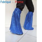 Jambire pattes dlphant disco  paillettes bleue - adulte - garantie 2 ans